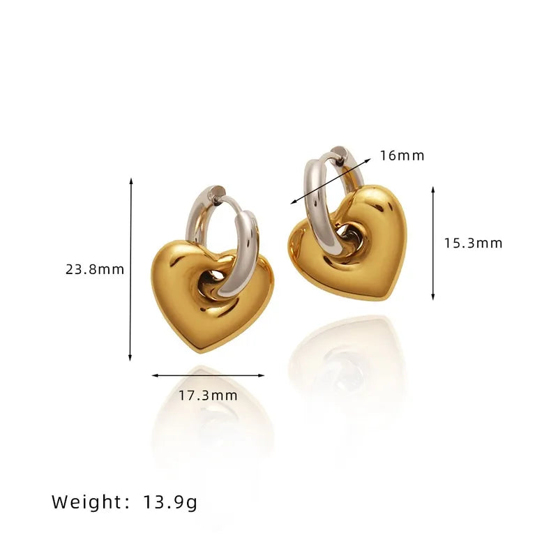 Double Dip Heart Earrings - Gold/Silver