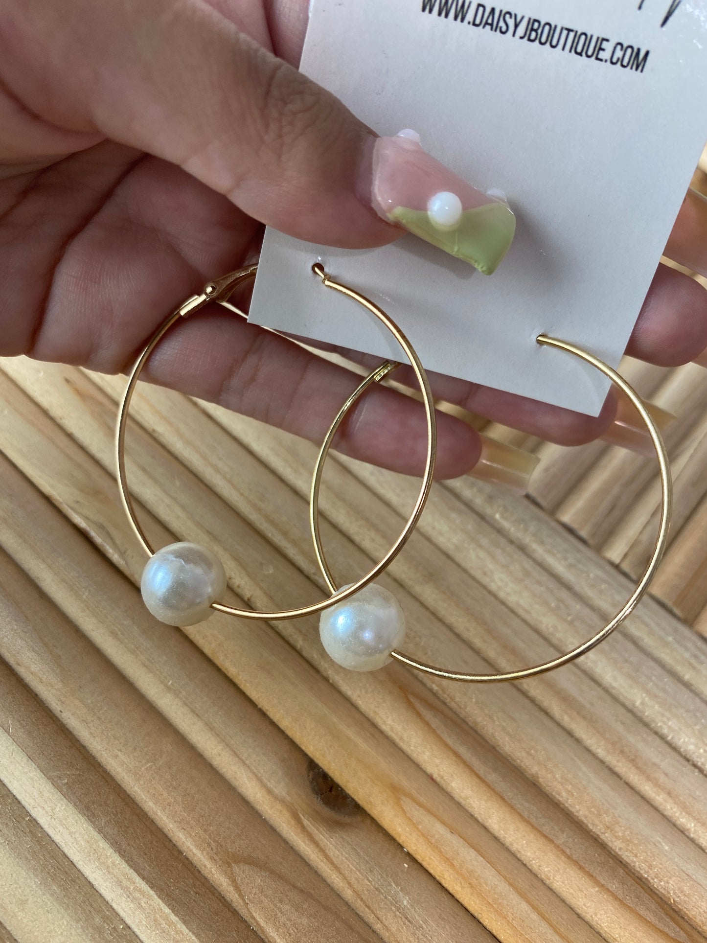 Pearl & Hoop Earrings - Gold