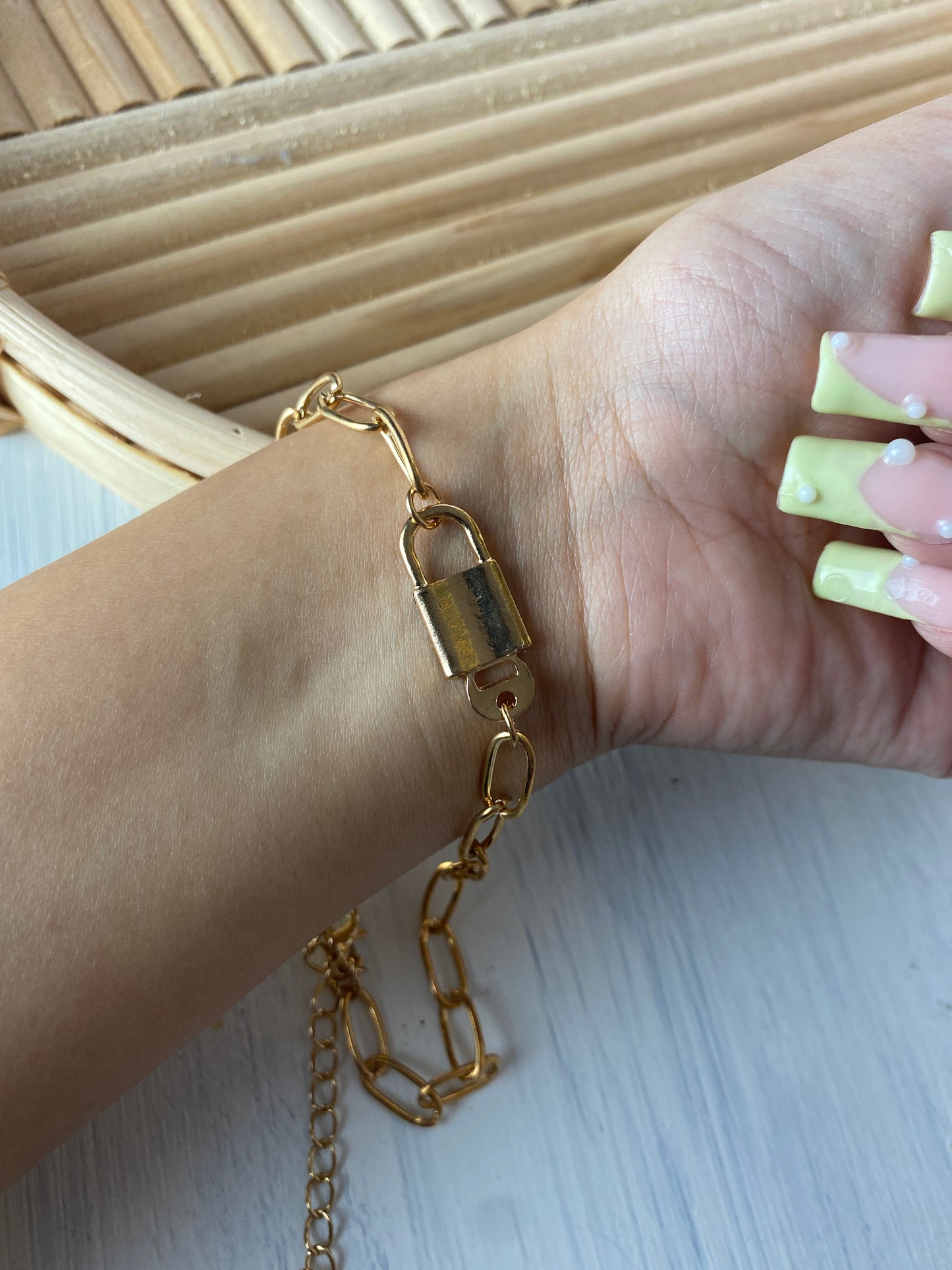 Locket & Key Bracelet - Gold