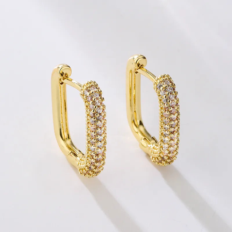 Chic Geometric Hoops - Gold/Diamond