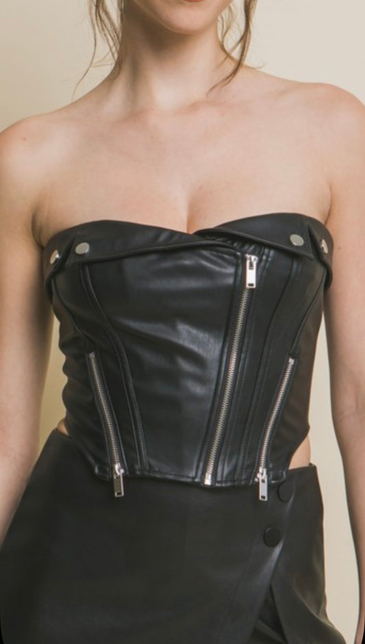 Leather Corset - Black
