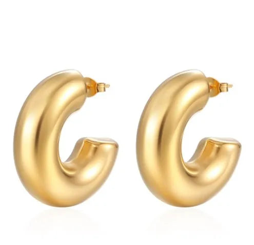 Chunky Golden Hoops - Gold