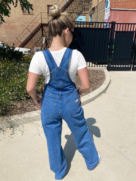 It Girl Overalls - Med Denim