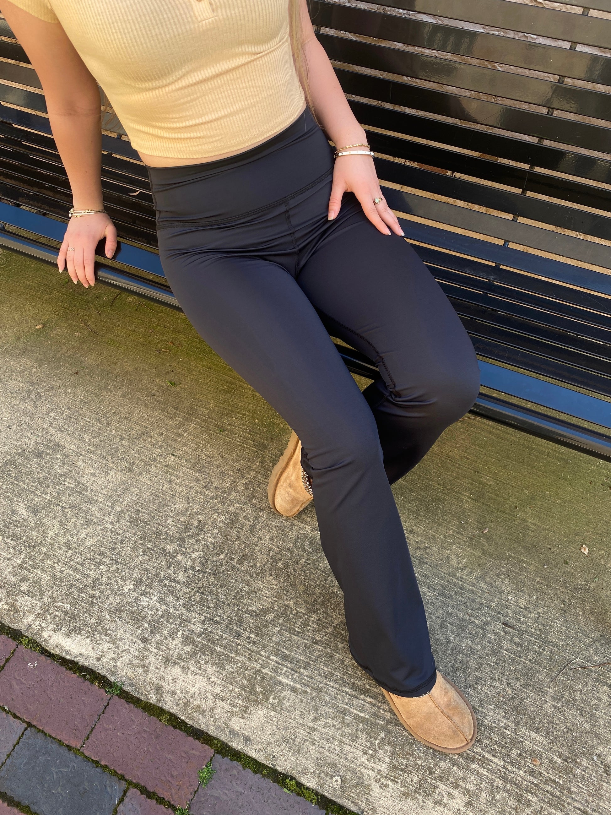 Lulu Flare Leggings Black - Main Image